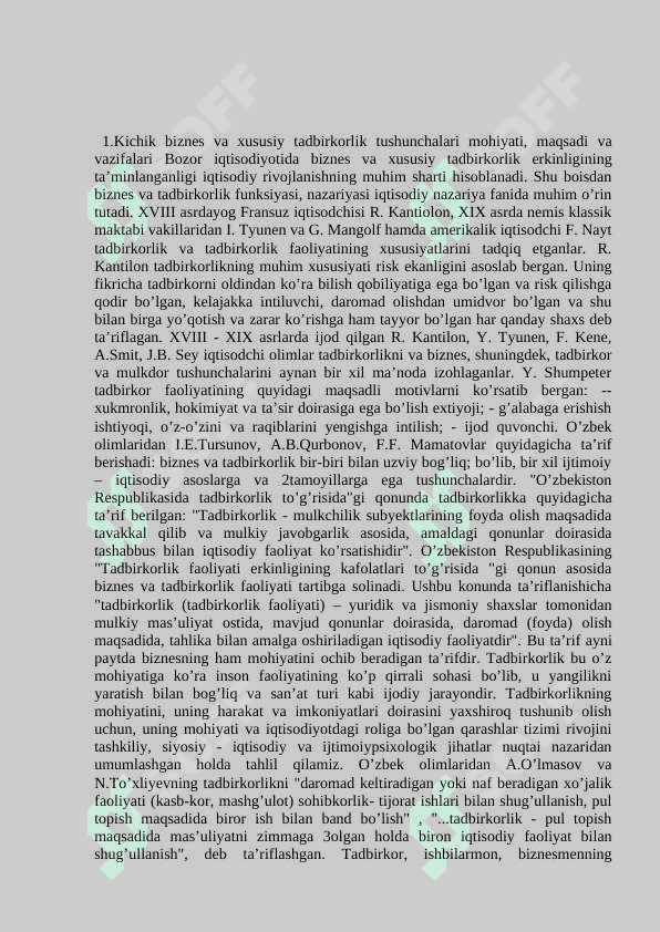 Biznes asoslari fanining mohiyati va iqtisodiyotdagi ahamiyati 3
