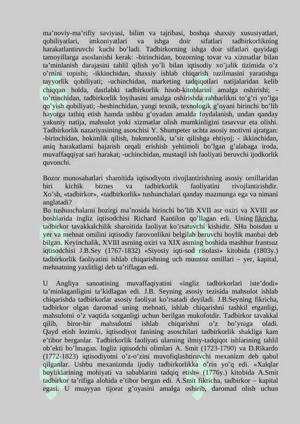 Biznes asoslari fanining mohiyati va iqtisodiyotdagi ahamiyati 4