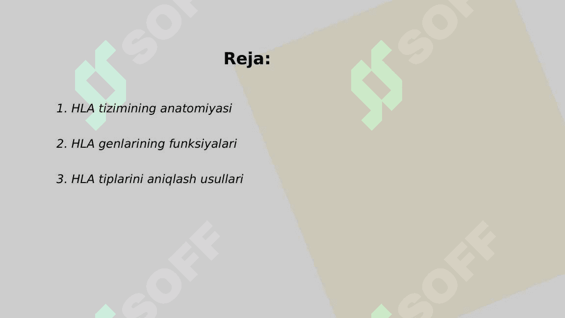 HLA- tizimi (MHC-tizimi). Komplement tizimi 2