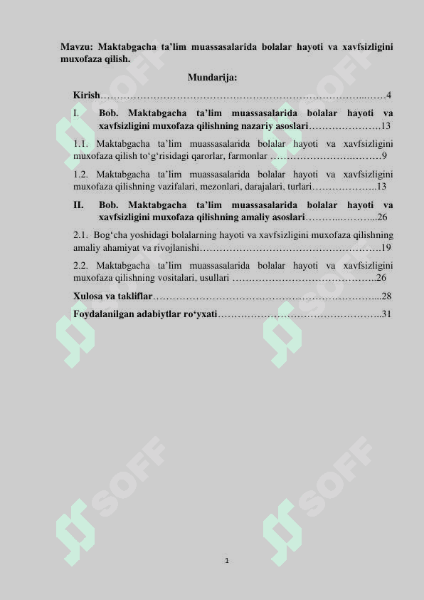 MAKTABGACHA TA’LIM MUASSASALARIDA BOLALAR HAYOTI VA XAVFSIZLIGINI MUXOFAZA QILISH. 2