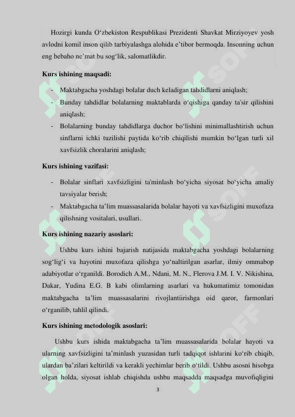 MAKTABGACHA TA’LIM MUASSASALARIDA BOLALAR HAYOTI VA XAVFSIZLIGINI MUXOFAZA QILISH. 4
