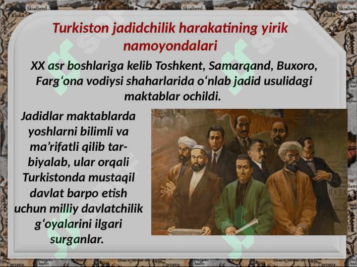 Jadid marifatparvarlarining o'lka ijtimoiy -ma'naviy hayotida tutgan o'rni 3