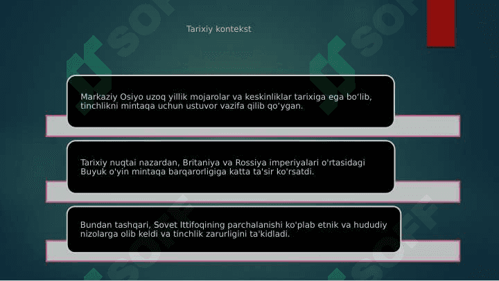 O'zbekistonning Markaziy Osiyoda tinchlik va barqarorlikni ta’minlashdagi o’rni 2