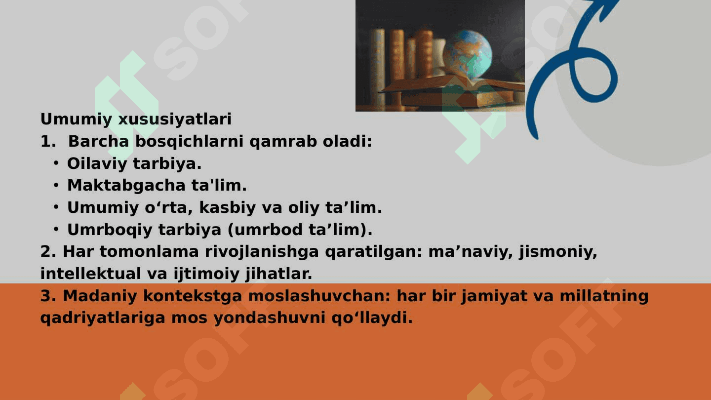 Tarbiya fanining o'ziga xosliklarini qiyosiy tahlil qilish 7
