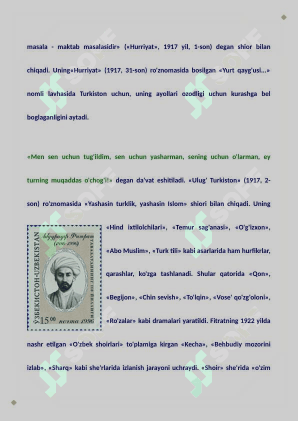 Abdurauf Fitrat.Fitratning "Abulfayzxon" drammasida ilmsizlik oqibati 3