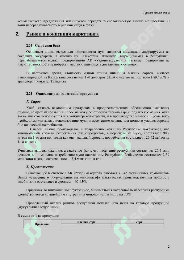 ПРОЕКТ БИЗНЕС-ПЛАНА «ОРГАНИЗАЦИЯ ПРОИЗВОДСТВА МУКОМОЛЬНОЙ ПРОДУКЦИИ МОЩНОСТЬЮ ПЕРЕРАБОТКИ 30 ТОНН ЗЕРНА В СУТКИ» 4