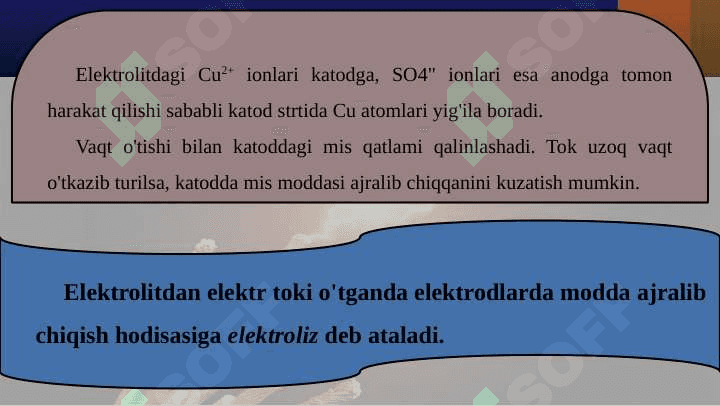 8-sinf fizika Elektroliz. Faradeyning birinchi qonuni 3