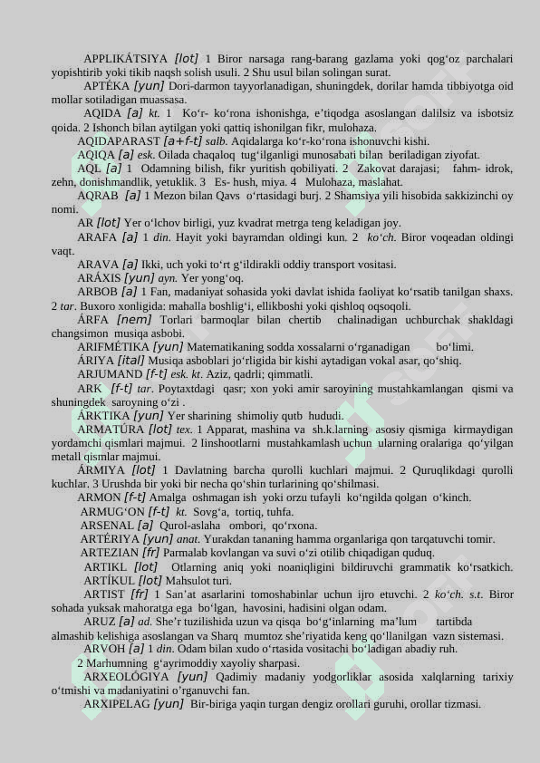 O‘ZLASHMA SO‘ZLAR LUG`ATI 8