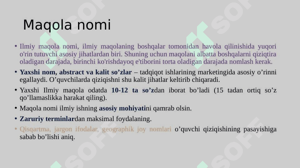 SIFATLI Ilmiy maqola yozish qiyinmi? 8