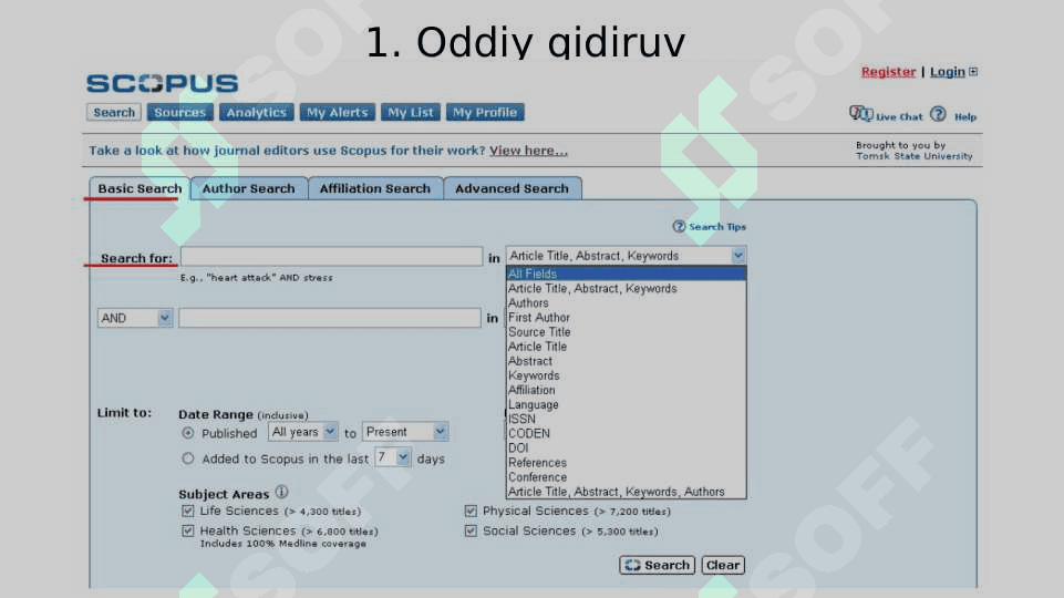 SCOPUS ma'lumotlar bazasida ma'lumotlarni qidirish algoritmi 8