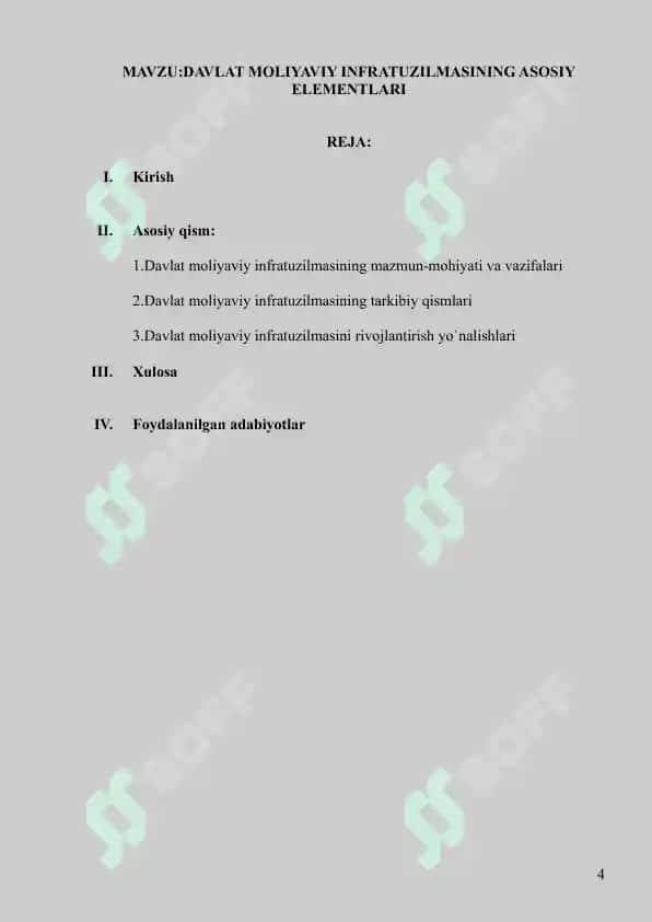 DAVLAT MOLIYAVIY INFRATUZILMASINING ASOSIY ELEMENTLARI 4