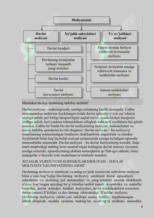 DAVLAT MOLIYAVIY INFRATUZILMASINING ASOSIY ELEMENTLARI 8