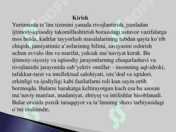 PSIXIK TARAQQIYOT VA     TA’LIMNING O’ZARO MUNOSABATLARI 3