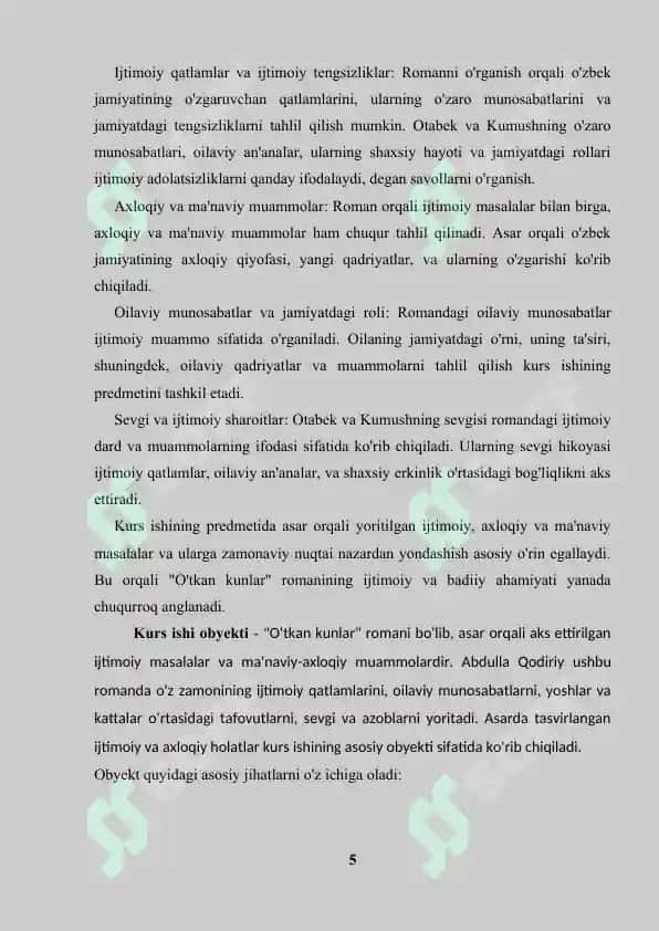 "O'tkan kunlar" 5