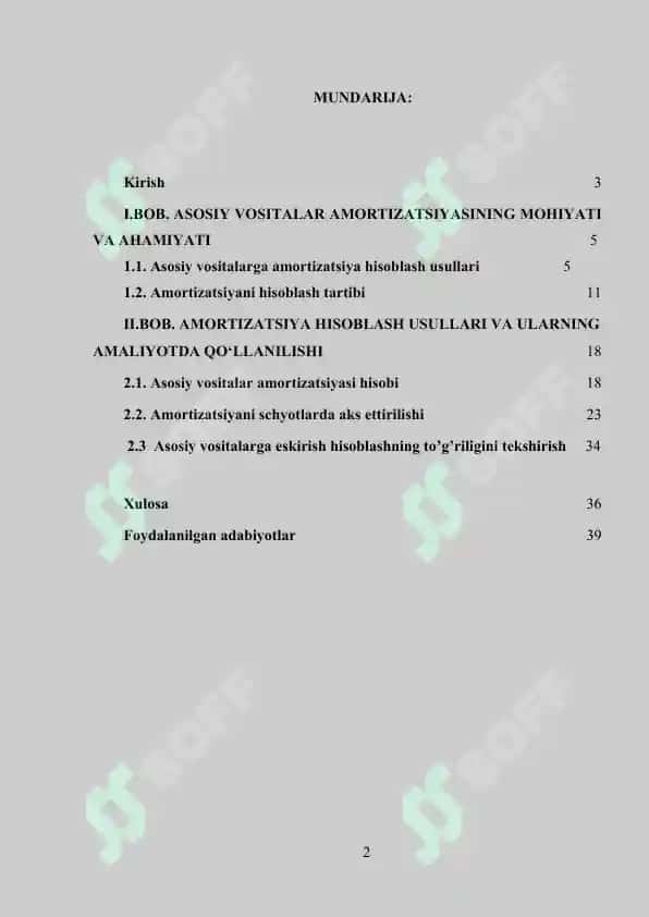 Asosiy vositalarga amortizatsiya qilish usullari 2