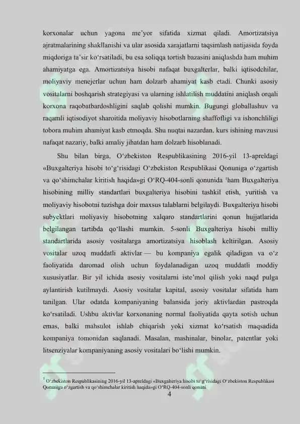 Asosiy vositalarga amortizatsiya qilish usullari 4