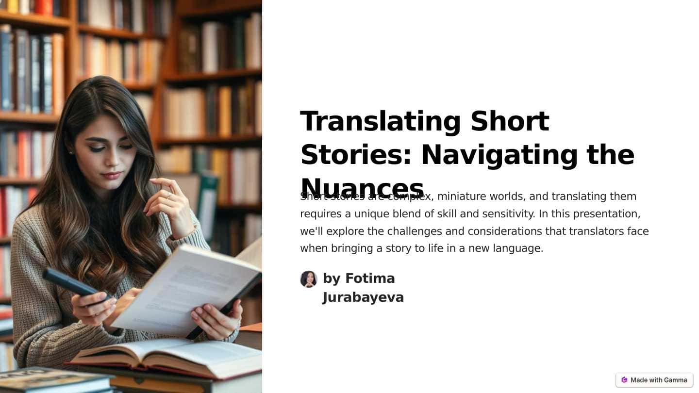 Translating short stories : Navigating the nuances 1