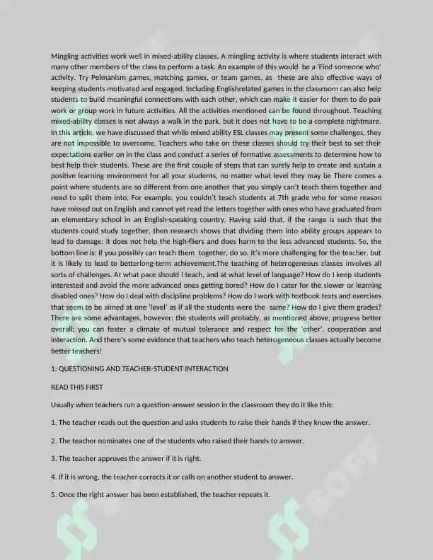 Mixed-ability ESL classes: Challenges and Strategies 3
