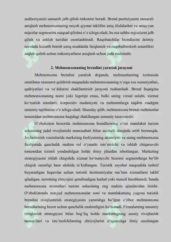 MEHMONXONA XO‘JALIGIDA BRENDNING AHAMIYATI 7