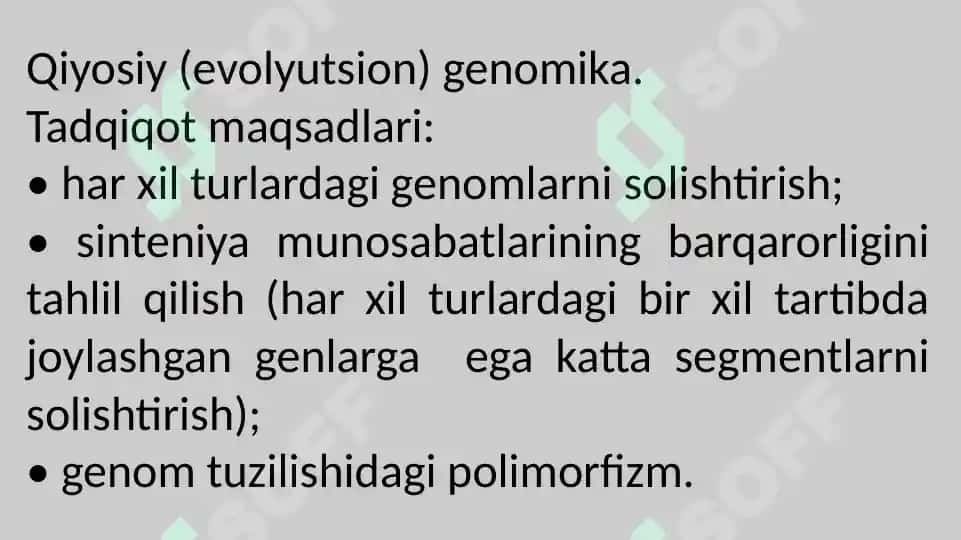 Qiyosiy-genomika va Populyatsion-genomika 3