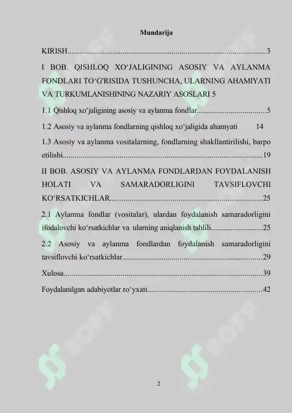 Qishloq xo‘jaligining asosiy va aylanma fondlari 2