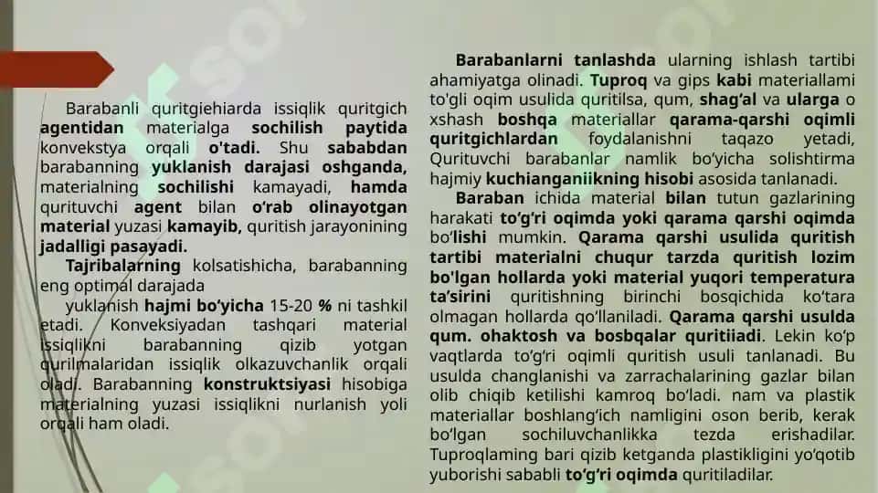 SILIKAT MATERIALLARNI ISHLAB CHIQARISHDAGI QURITGICHLAR 8