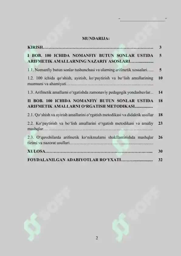 100 ichida nomanfiy butun sonlar ustida arifmetik amallarni o‘rgatish metodikasi 2