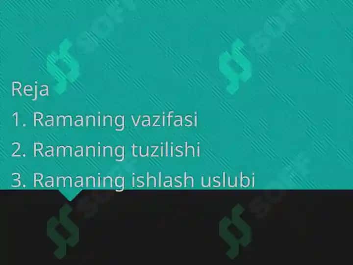 Ramaning vazifasi, tuzilishi va turlari 2
