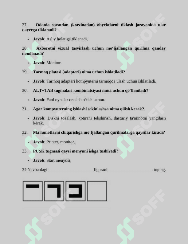 DAVLAT XIZMATCHISI ARGOS TEST SAVOLLARI 2024 JAVOBLARI BILAN 4