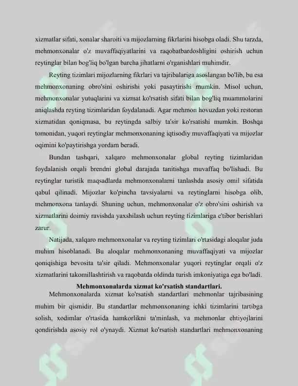 Xalqaro mehmonxona tarmoqlari va ularning ahamiyati 5