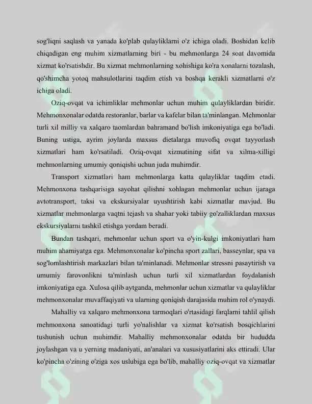 Xalqaro mehmonxona tarmoqlari va ularning ahamiyati 8