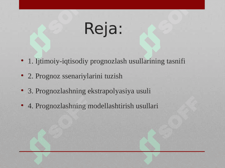 Ijtimoiy-iqtisodiy rivojlanishni dasturlash   prognozlash  va rejalashtirish usullari 2