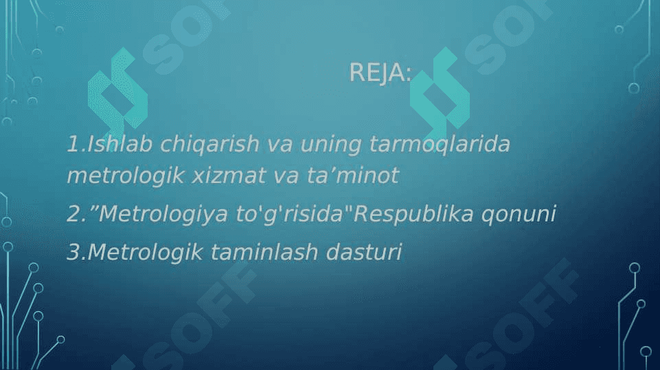 Ishlab chiqarish va uning metrologik xizmat hamda ta'limoti 2