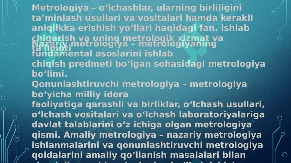 Ishlab chiqarish va uning metrologik xizmat hamda ta'limoti 5