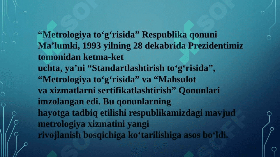 Ishlab chiqarish va uning metrologik xizmat hamda ta'limoti 8
