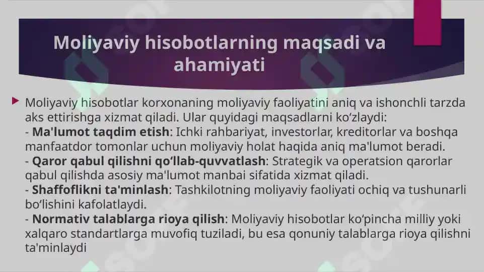 Moliyaviy hisobotlarni tuzish va taxlil qilish 4