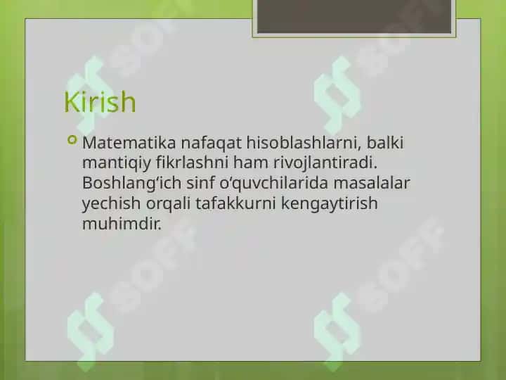 Matematik masalalarni yechishda mantiqiy fikrlashni shakllantirish 2