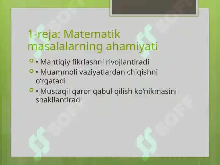 Matematik masalalarni yechishda mantiqiy fikrlashni shakllantirish 4