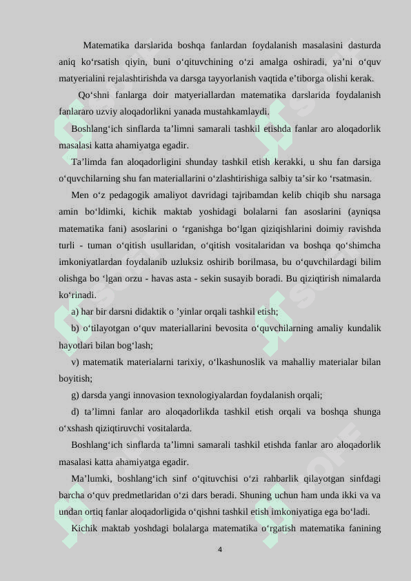3-4 SINFLARDA MATEMATIKA O`QITISH JARAYONIDA EKOLOGIK TARBIYA BERISH METODIKASI 4