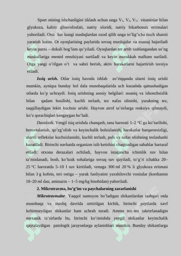 SPORT OTLARINING ORGANIZMIDA MASHQ QILDIRISH VA MUSOBAQA PAYTIDA PAYDO BO’LADIGAN O’ZGARISHLAR 2