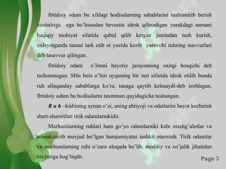 Rux haqidagi ijtimoi tushuncha. 3