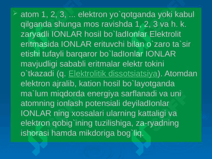 Noorganik Ionlarning ahamiyati va vazifasi 4