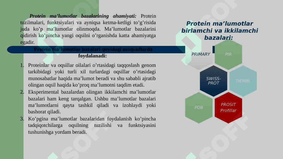 PROTEIN MA’LUMOTLAR BAZALARI 3