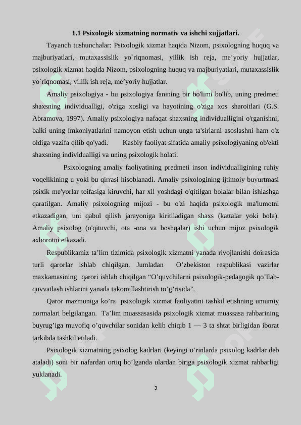 Ta’lim muassasasida psixolog faoliyatini belgilovchi xujjatlar. 3