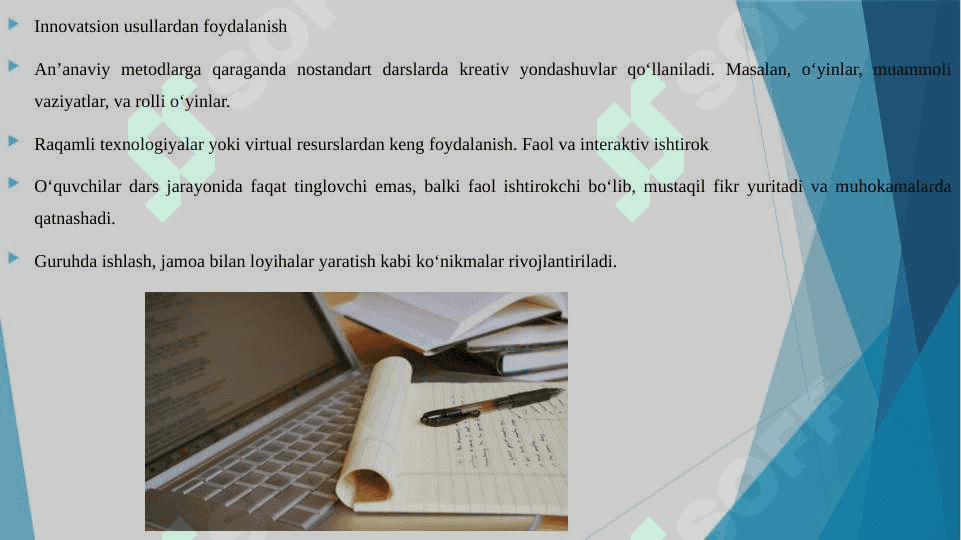 Nostandart darsning o'ziga xos xususiyatlari 6