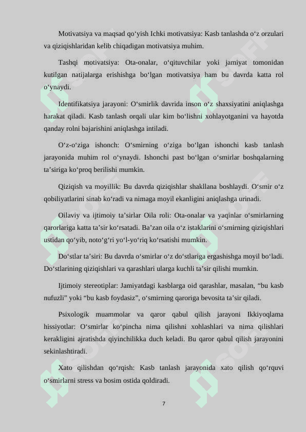 O'SMIRLARNI KASB TANLASHGA YO'NLATIRISH USULLARI 7