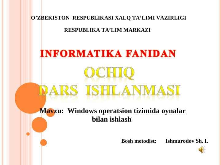 Windows operatsion tizimida oynalar bilan ishlash