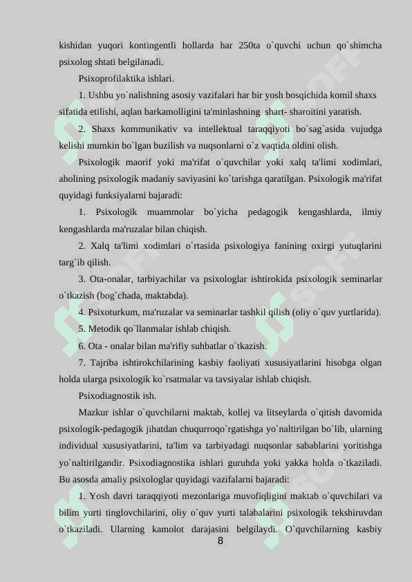 TA’LIM TIZIMIDA PSIXOLOGIK FAOLIYATINING XUQUQIY ASOSLARI. 8