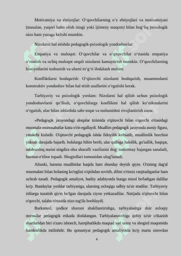 TAʼLIM TIZIMIDAGI NIZOLAR VA ULARNING SAMARALI HAL ETISHNING PEDAGOGIK PSIXOLOGIK YOʻLLARI 6