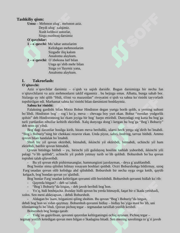 Hidi tili mazasi mavzusida dars ishlanmasi 3